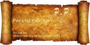 Perity Péter névjegykártya